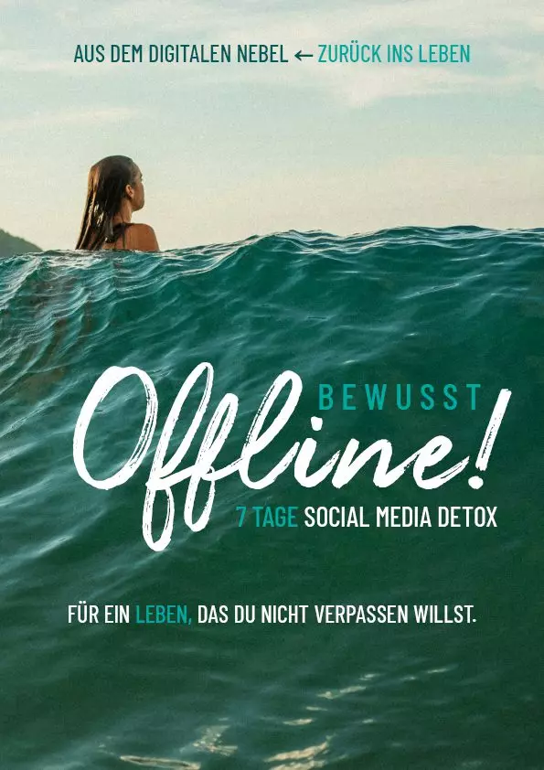 Cover des Workbooks Bewusst Offline, 7 Tage Social Media Detox von Alwina Simon