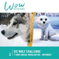 Cover der Podcastfolge_D-1 / ICE WOLF CHALLENGE – In dir kämpfen zwei Wölfe. Welchen fütterst du? / Alwina Simon Wow Sessions, ein Podcast über das Leben an sich